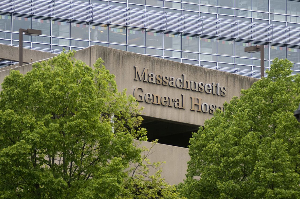 A sign for Massachusetts General Hospital in Boston, Massachusetts. 