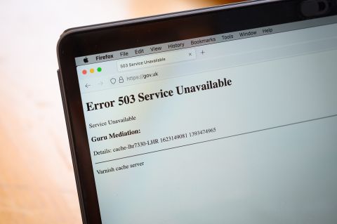 An error message is seen on the UK government's website on Tuesday, June 8. 