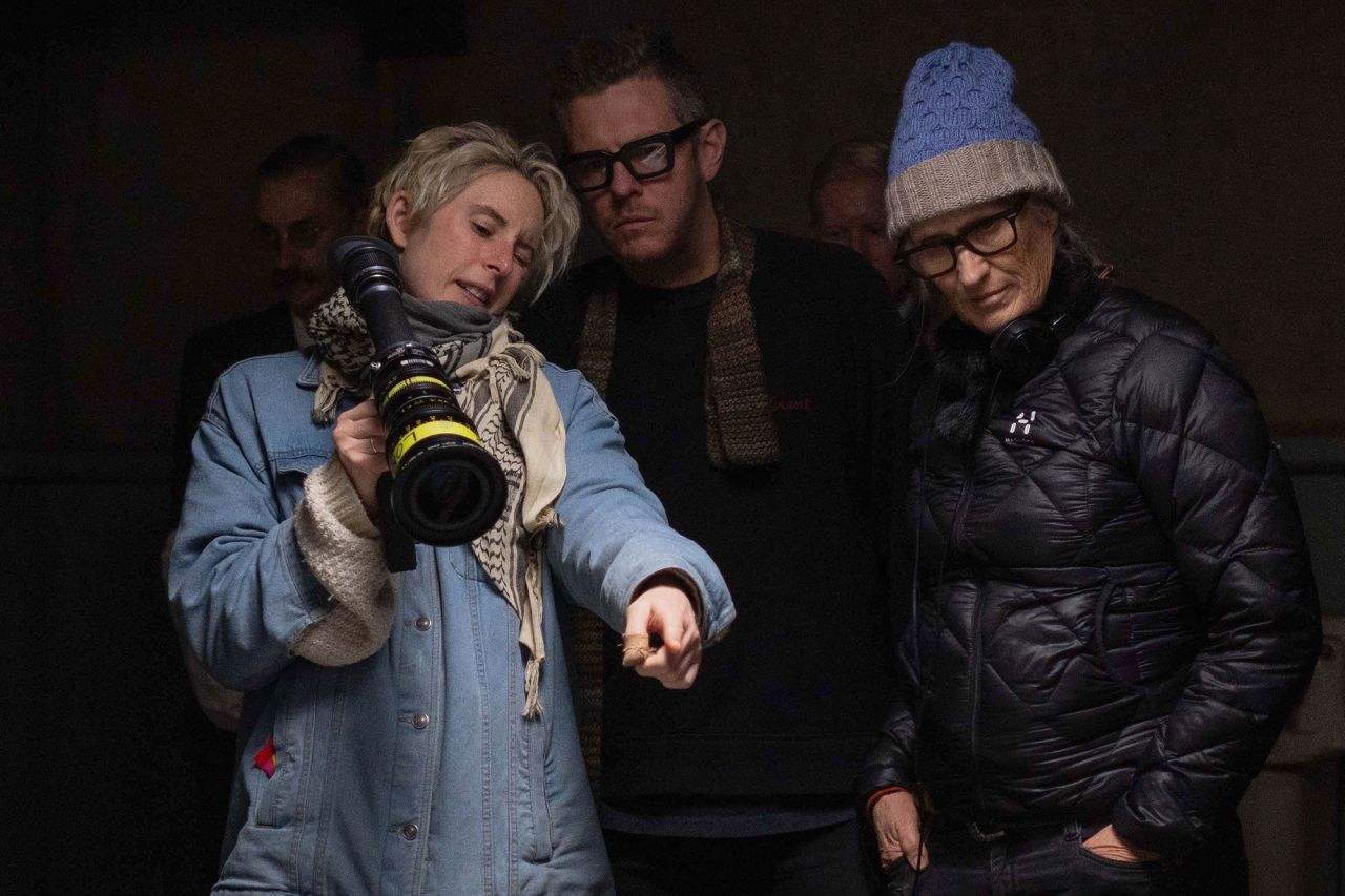 Ari Wegner, director of photography, and Jane Campion, director, on the set of “The Power Of The Dog”.