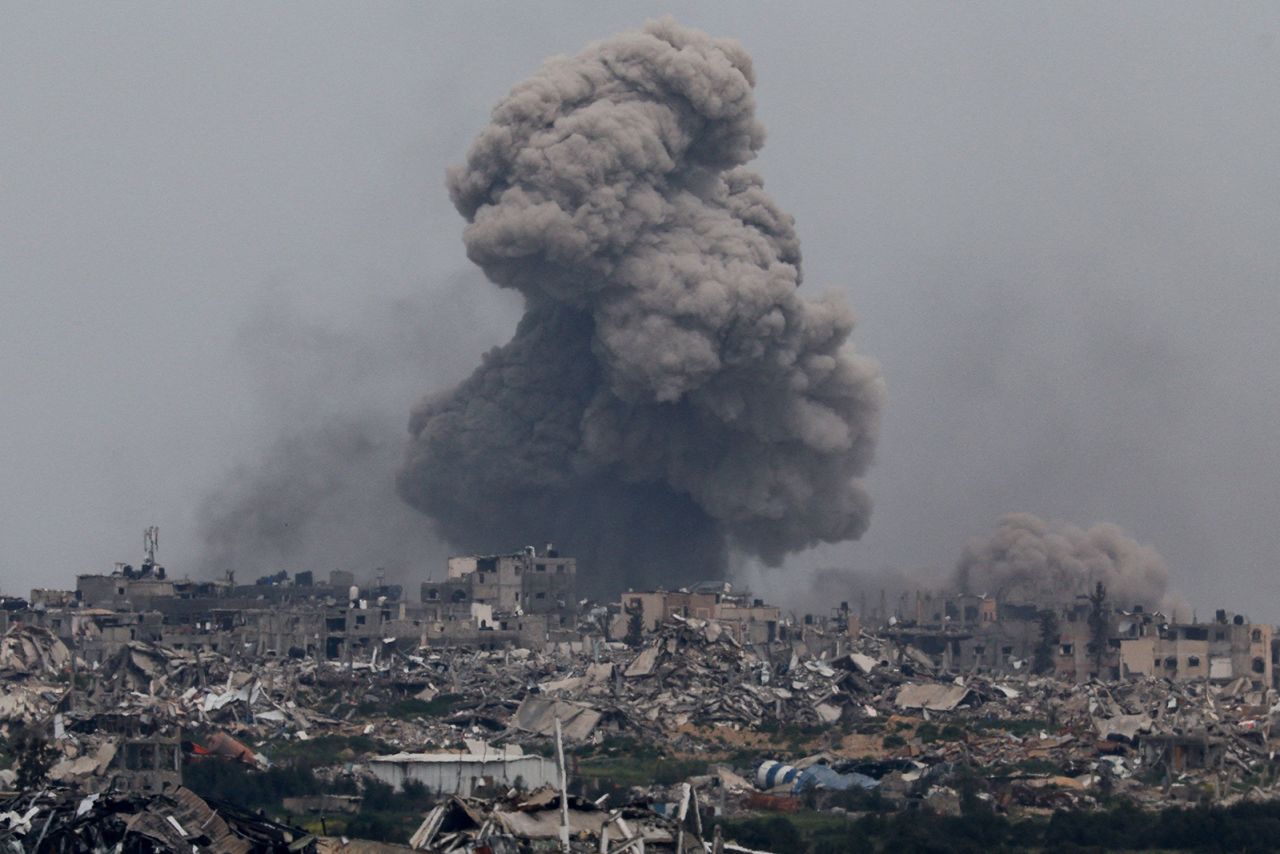 Smoke rises from Gaza amid the ongoing conflict between Israel and Hamas, March 17