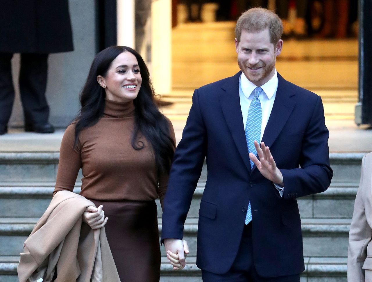 Prince Harry, Duke of Sussex and Meghan, Duchess of Sussex depart Canada House in London on January 7, 2020. 