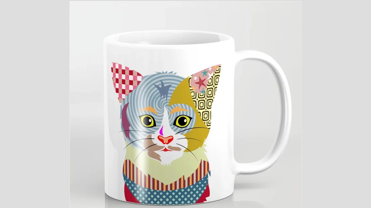 A cat mug by Lanre Studio.