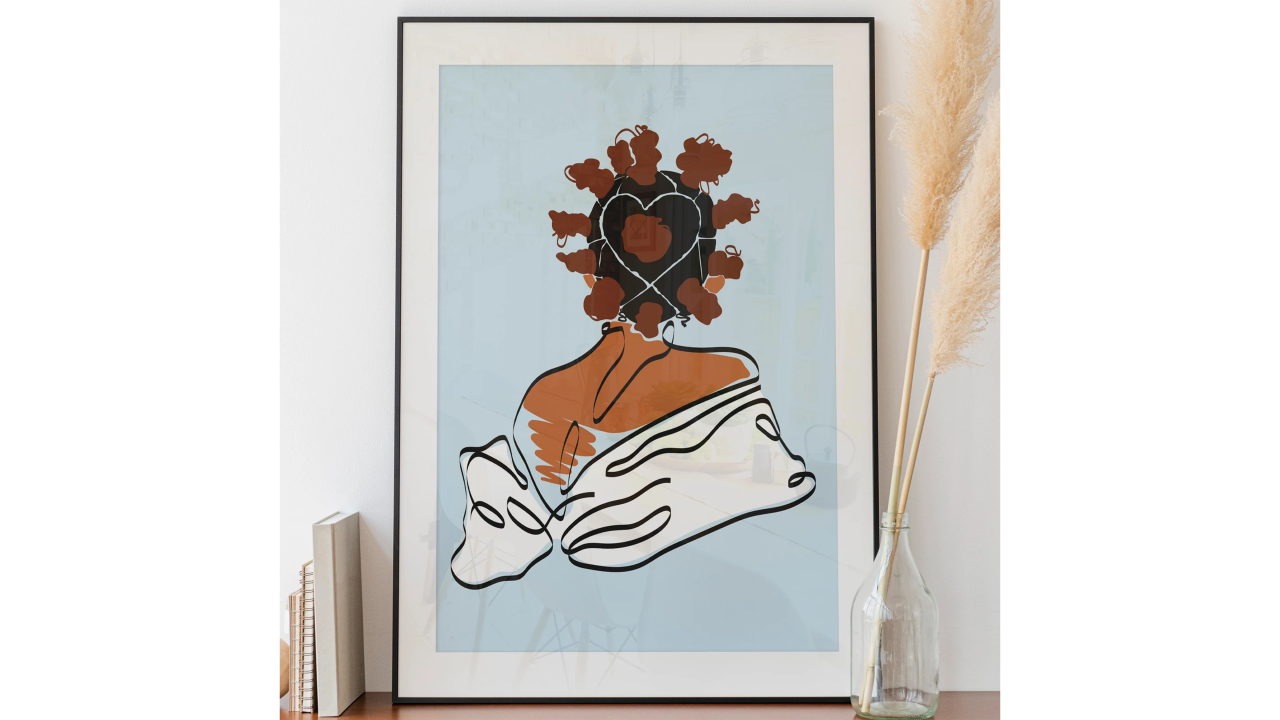 An abstract print of a woman by ShopDomoINK.