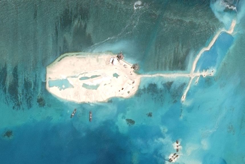 East Reef in the Spratly Islands, one of several features in the South China Sea where Vietnam has been island-building this year.