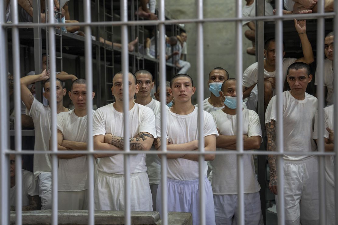 Prisoners, photographed by CNN in late 2024, are kept in group cells for 23.5 hours a day.