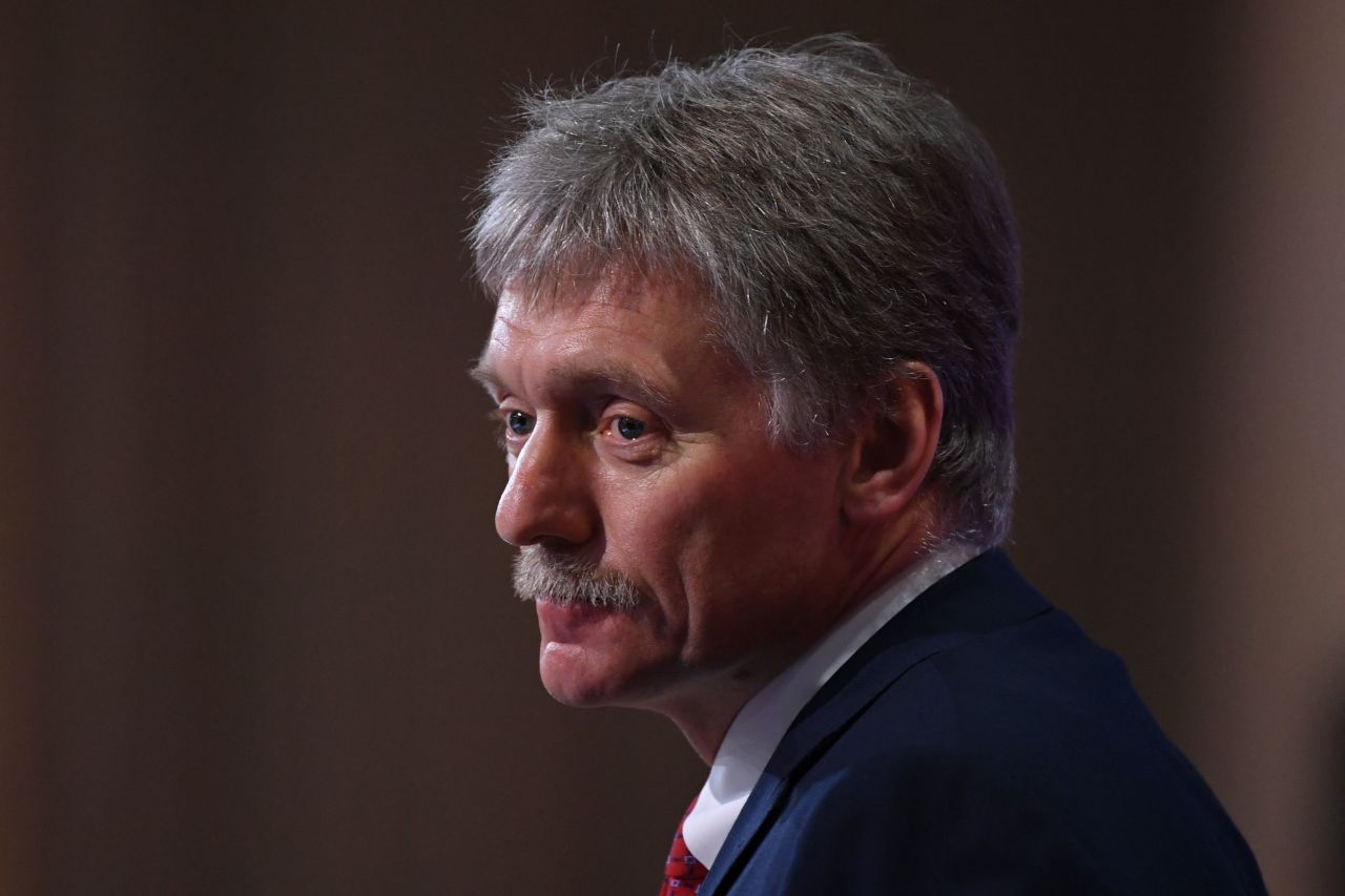 Kremlin spokesman Dmitry Peskov watches Russian President Vladimir Putin addressing his annual press conference in Moscow, Russia on December 17, 2020.