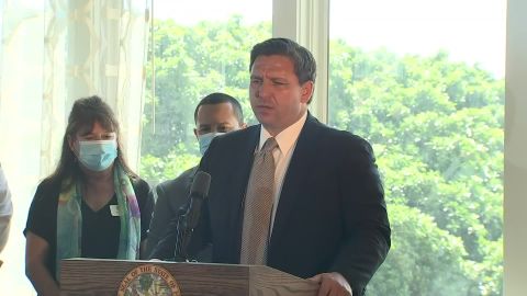 Florida Gov. Ron DeSantis speaks during a press conference in St. Petersburg, Florida, on September 25.