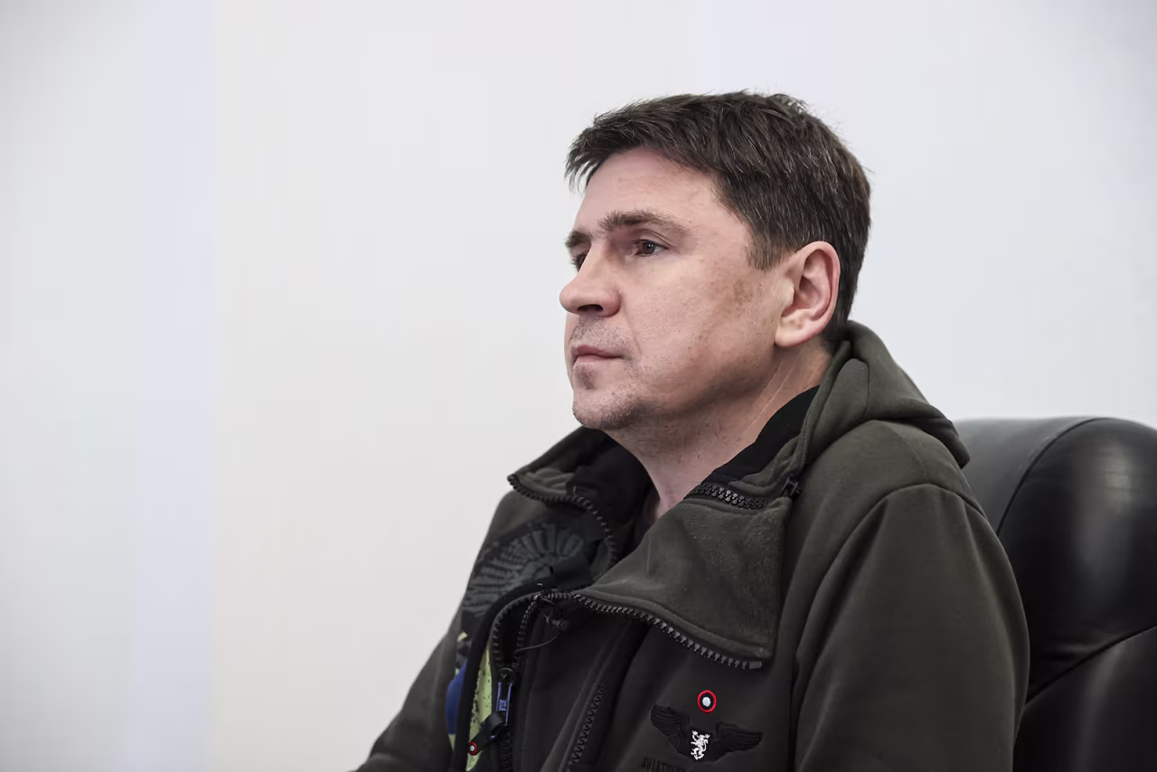 Mykhailo Podolyak in Kyiv on April 19.
