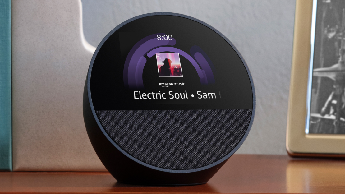 Amazon Echo Spot playing "Electric Soul" music