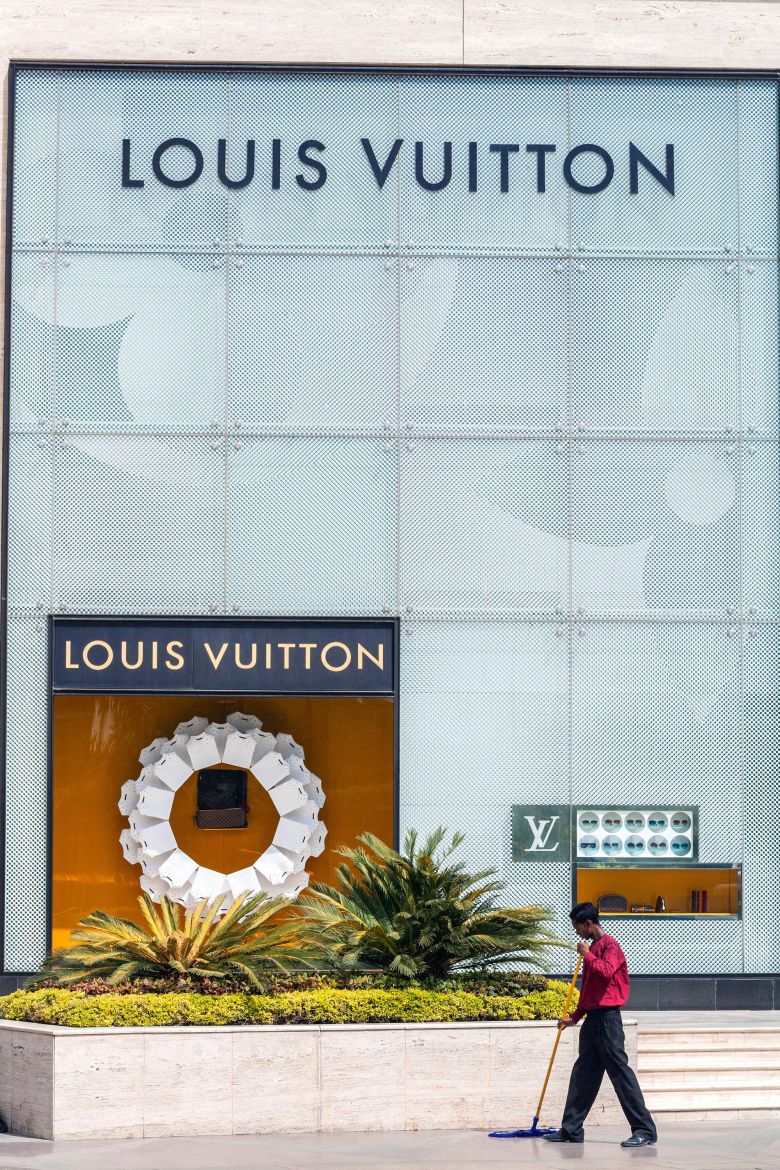 Louis Vuitton is among the luxury houses that have opened flagship stores across India in the last three years. Pictured is its boutique in New Delhi.