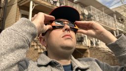 CNN Underscored writer Joe Bloss viewing a solar eclipse.
