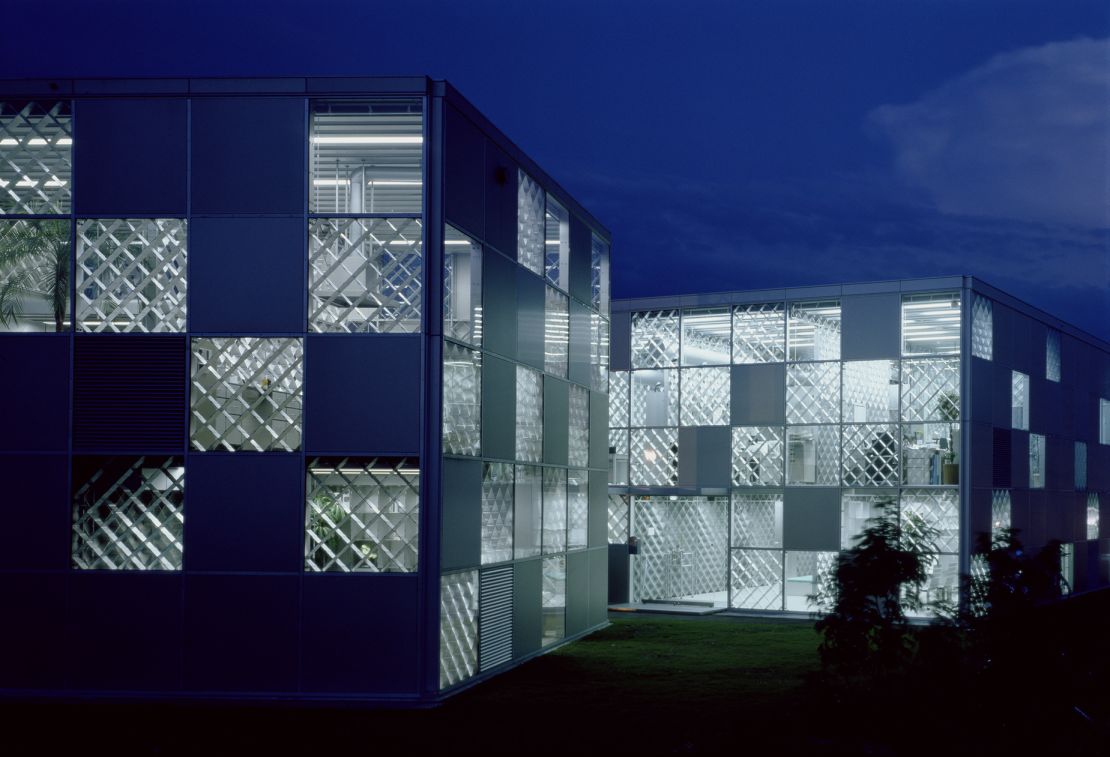 Yamamoto's Ecoms House in Tosu, Japan, is a prototype made to showcase the efficiency of lightweight aluminum as a building material.