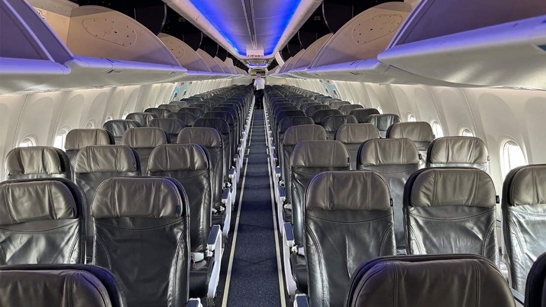 Economy class on an Alaska Airlines Boeing 737-900ER