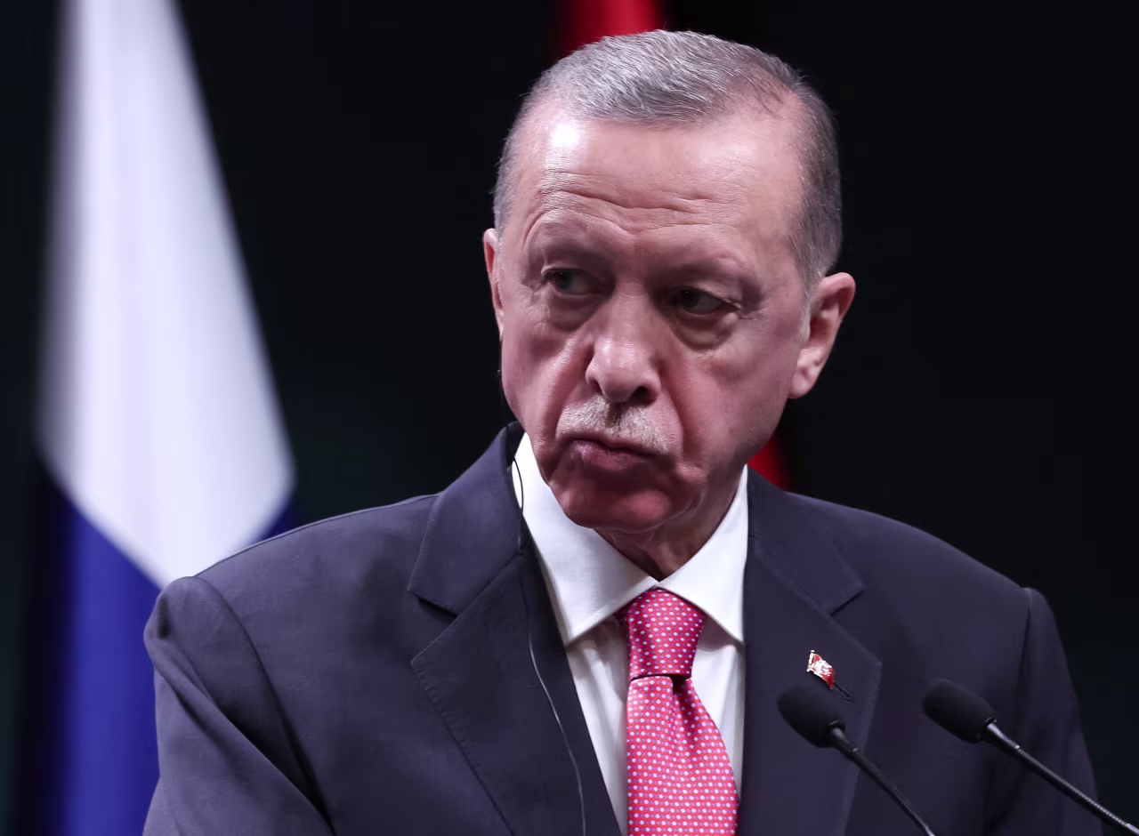 Turkish President Recep Tayyip Erdogan attends a press conference on March 17. 