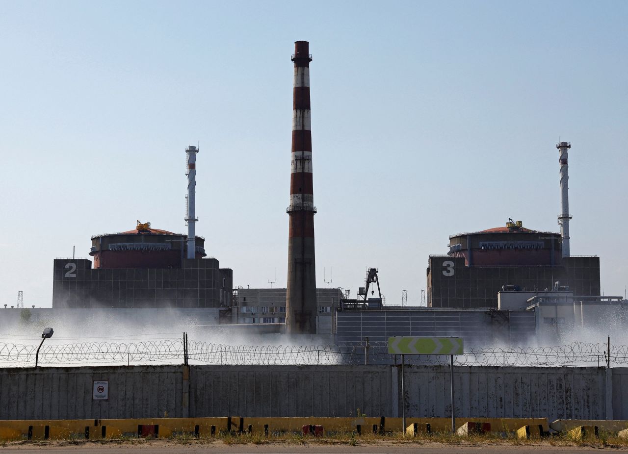 A view shows the?Zaporizhzhia?Nuclear Power?Plant on August 30.