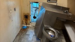 This photo from the Orleans Parish Sheriff's Office shows a inmate cell at the Orleans Justice Center in New Orleans, where almost a dozen inmates escaped. Note: CNN has blurred portions of this image.
