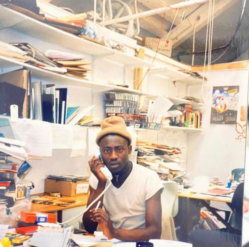 A young Edward Enninful at i-D magazine in London.