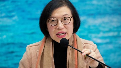 Sophia Chan, Chief Executive of Hospital Authority, speaks during a press conference in Hong Kong on January 20.