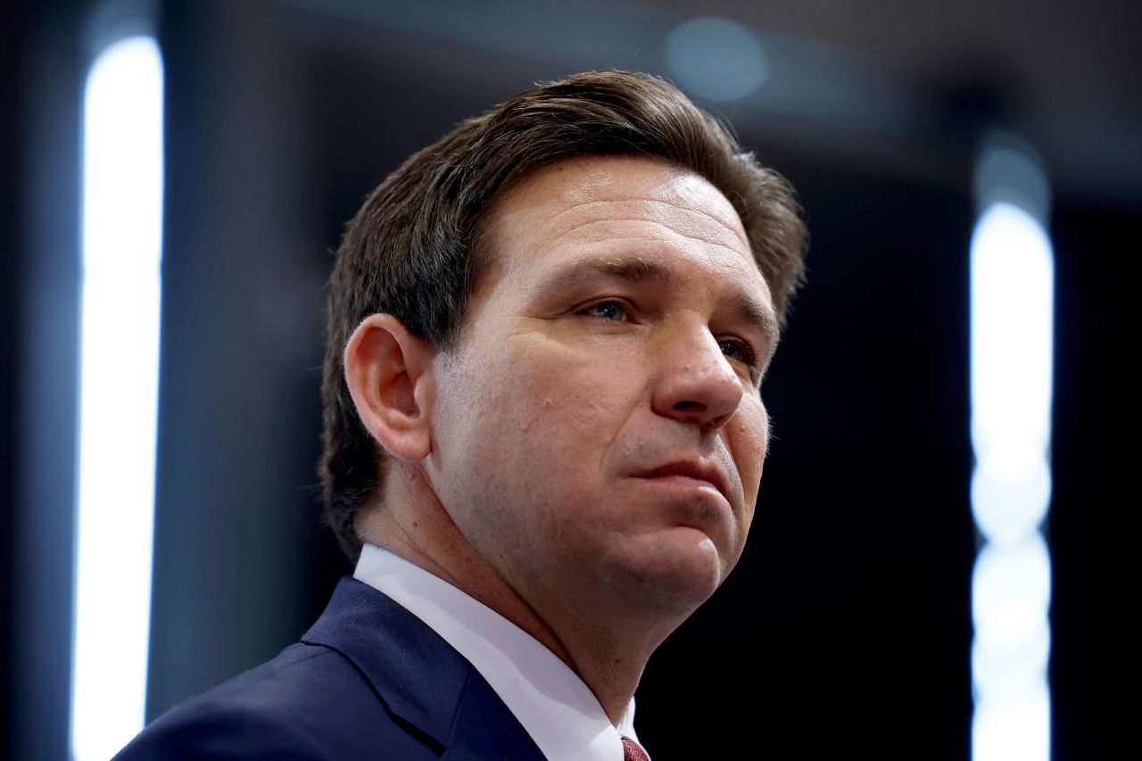 Florida Gov. Ron DeSantis attends a campaign event in Grimes, Iowa, on Sunday.