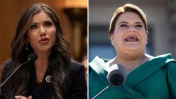La secretaria de Seguridad Nacional de Estados Unidos, Kristi Noem, y la gobernadora de Puerto Rico, Jenniffer González.