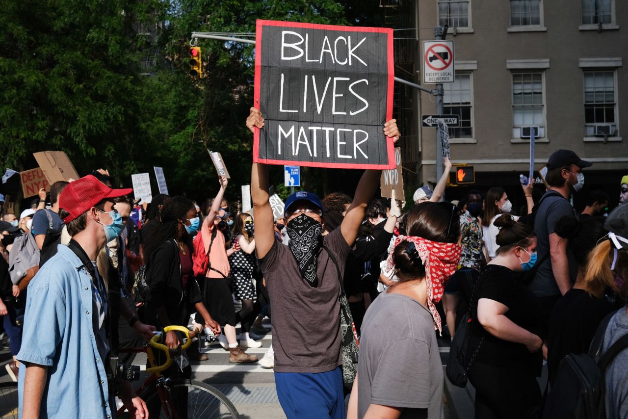 Protesters march on June 15 in New York.