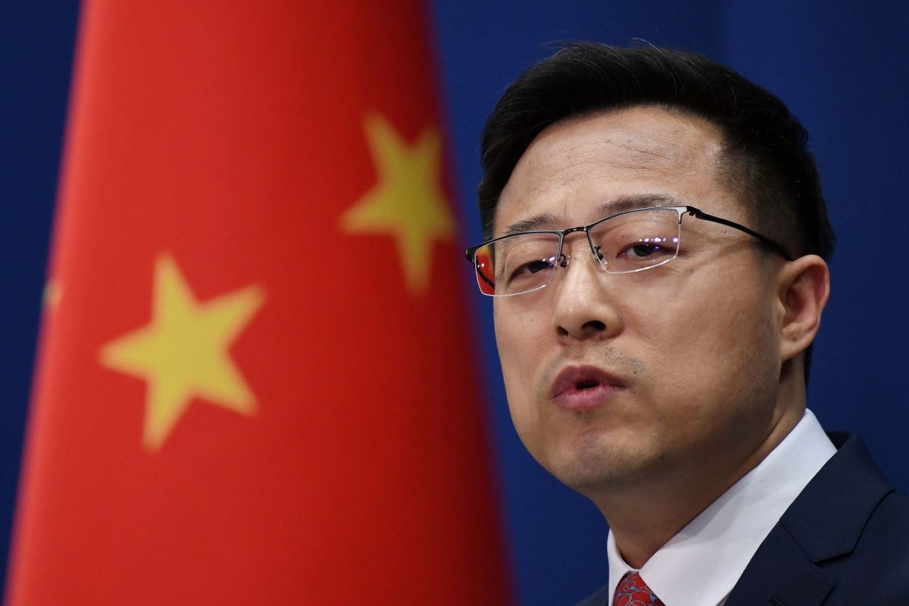 Chinese Foreign Ministry spokesman Zhao Lijian is pictured at a media briefing in Beijing in April.