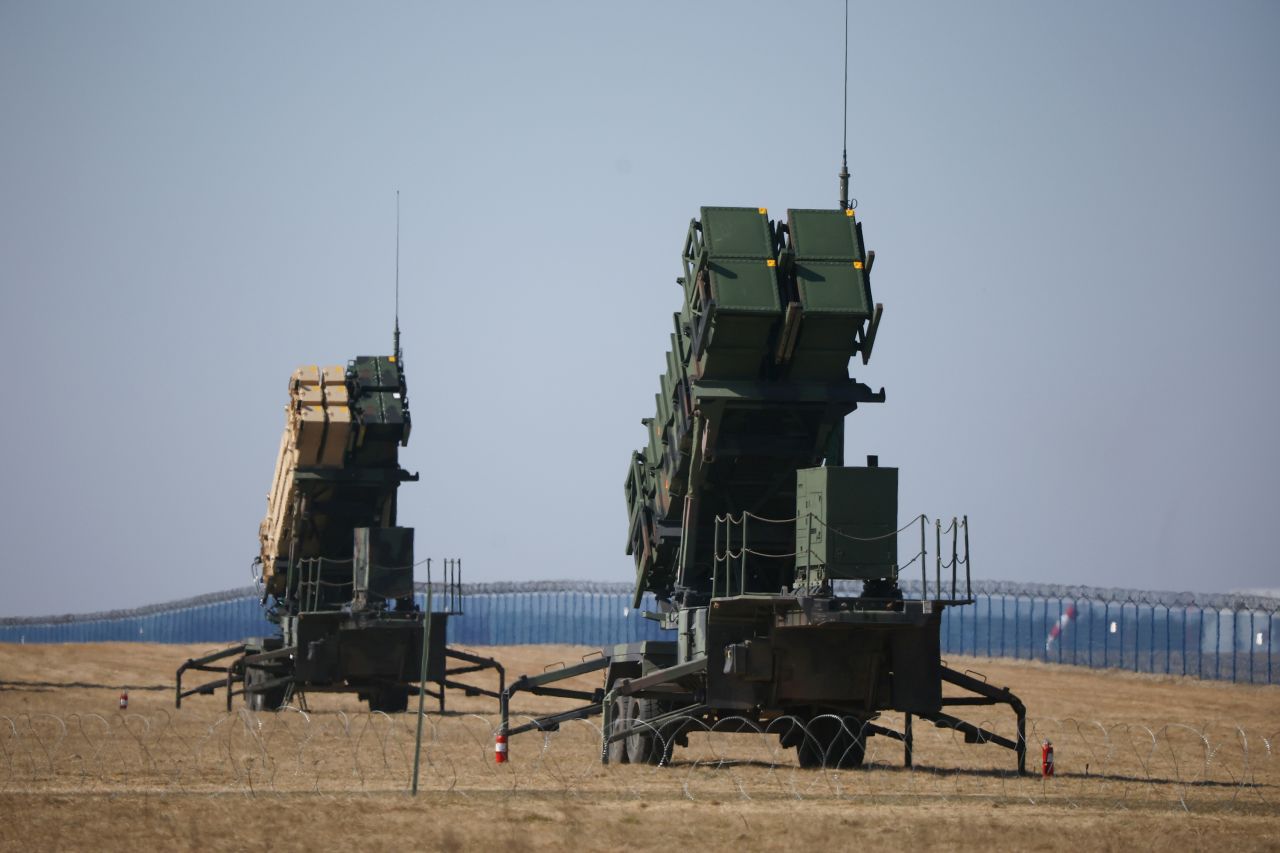 U.S. Army MIM-104 Patriots, surface-to-air missile system launchers, are pictured at Rzeszow-Jasionka Airport in Poland on March 24.