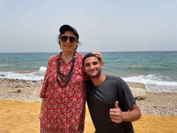 <strong>Globetrotting adventures:</strong> Mofid, pictured with grandmother in Egypt, spent months in the northeast African country.