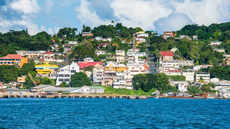 The town of Scarborough, Tobago, Trinidad and Tobago, West Indies, Caribbean, Central America.