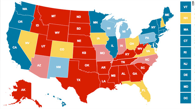 CNN Electoral Map Seven states up in the air in fight for White