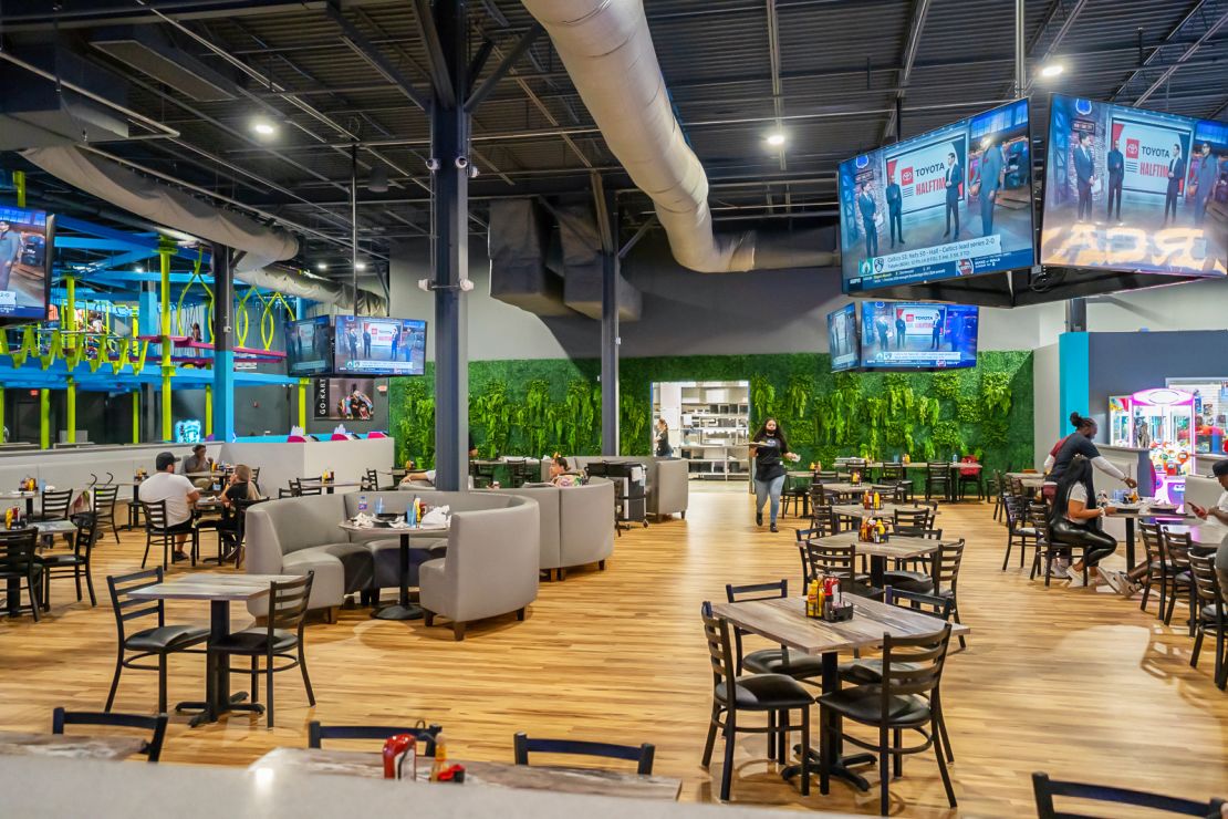 All Elev8 Fun location include restaurants and bars surrounding the entertainment areas.