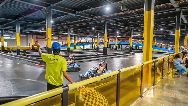 A Go-Kart race track was created inside of the former Sears store in Sanford, Florida.