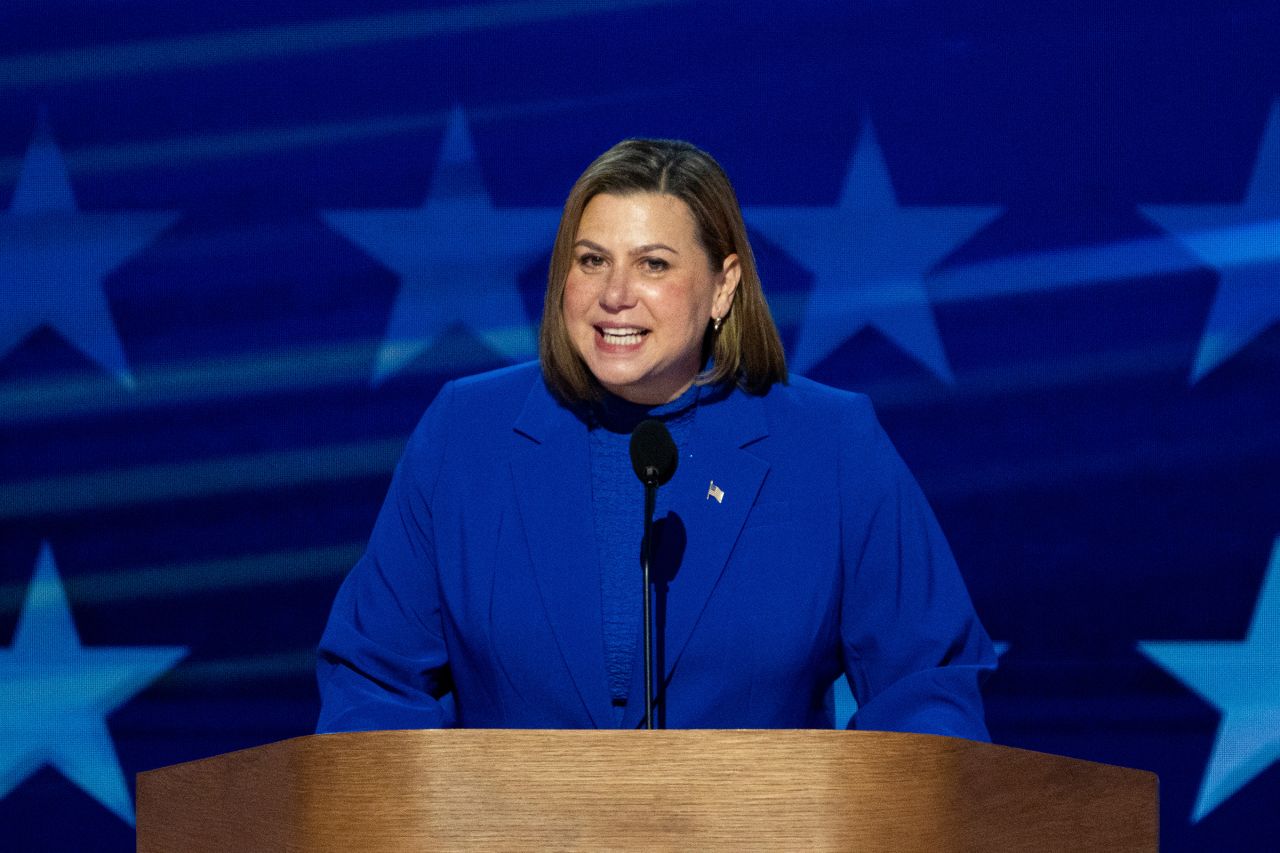 Rep. Elissa Slotkin speaks during the final night of the 2024 Democratic National Convention in Chicago on Thursday, August 22. 