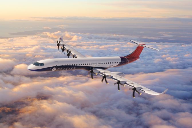 Dutch startup Elysian has designed a fully electric regional aircraft, shown in this render, which it says will have a range of 500 miles. <strong>Scroll through the gallery to see more high-tech innovations making aviation greener.</strong>