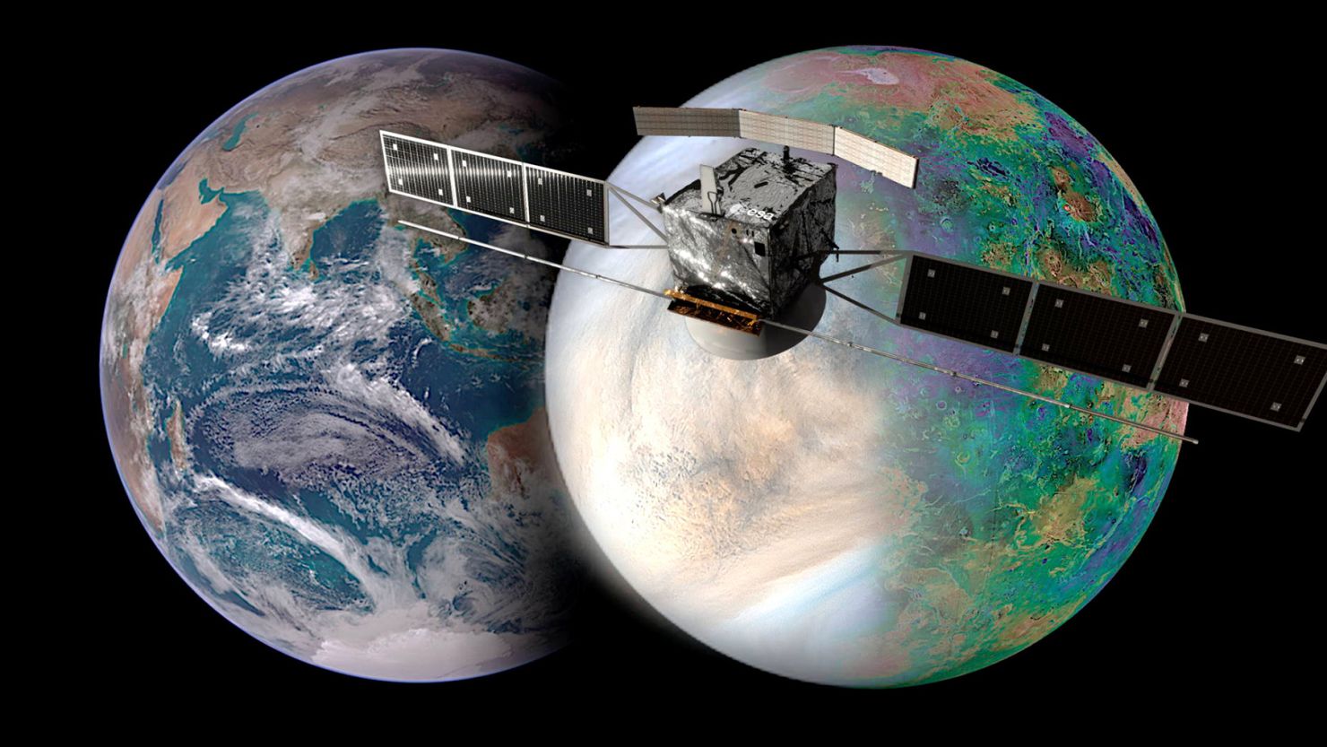 An artist's illustration depicts the EnVision mission to Venus, which will help scientists understand why Earth's most similar planetary neighbor in size is so different from our world.