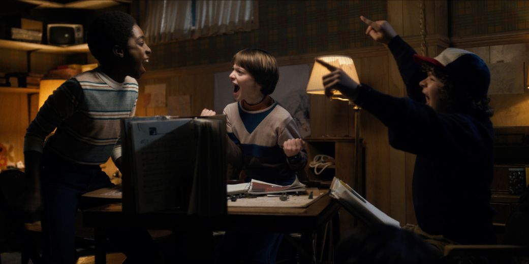 Caleb McLaughlin, Noah Schnapp and Gaten Matarazzo in "Stranger Things" Season 1.