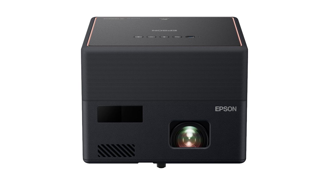 A photo of Epson's EpiqVision Mini EF-12 projector