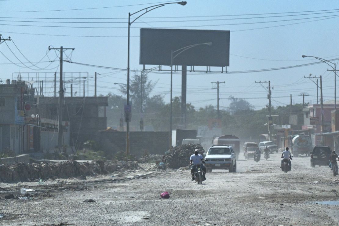 Empty road in Port-au-Prince, Haiti, on March 17.
