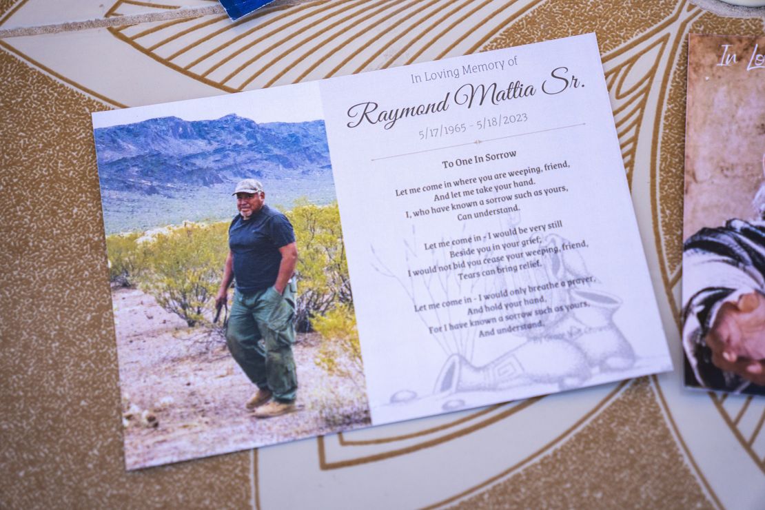 Raymond Mattia, 58, was an artist and ceremonial leader in the tribal nation.