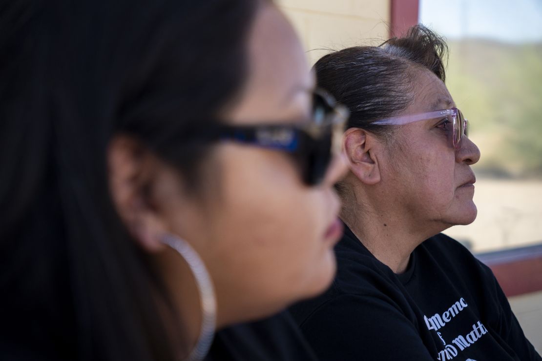 Left: Ariel Mattia, Raymond Mattia's daughter. Right: Annette Mattia, his older sister, in Why, Arizona in June 2024.