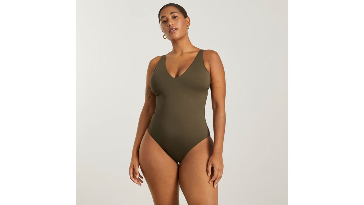 Women's Double-Scoop Bodysuit - A New Day™ Taupe 4X