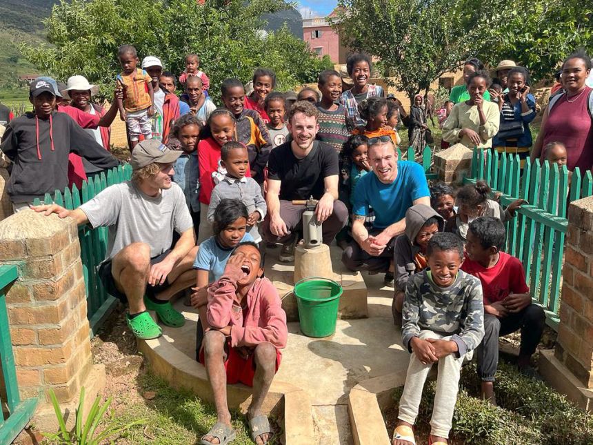 The Maclean brothers in Madagascar. They're looking to raise $1.33 million to fund clean water projects in the east African country.