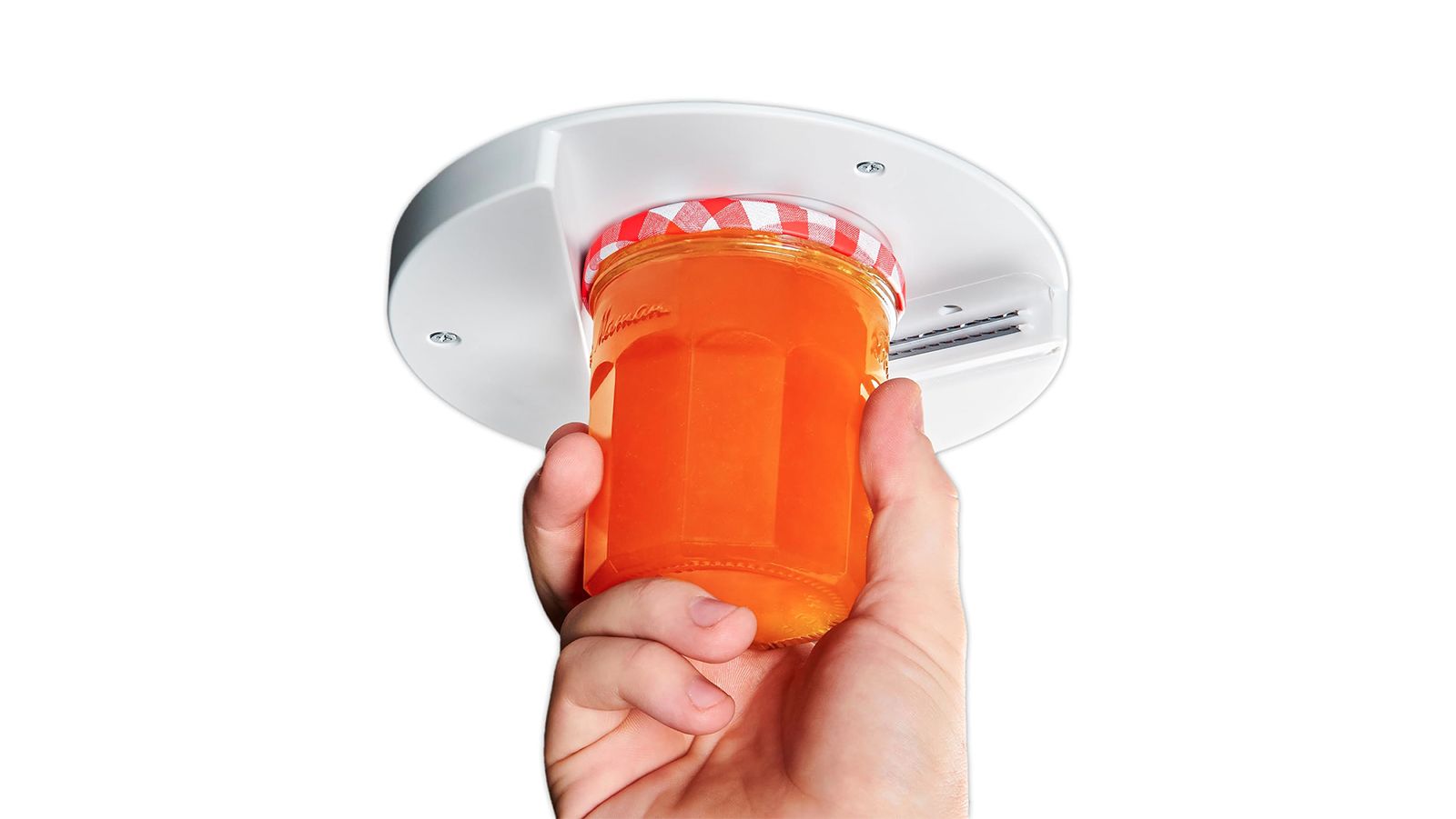 EZ Off Jar Opener for Weak Hands - Under Cabinet, Easy Grip, One Handed Jar  & Bo