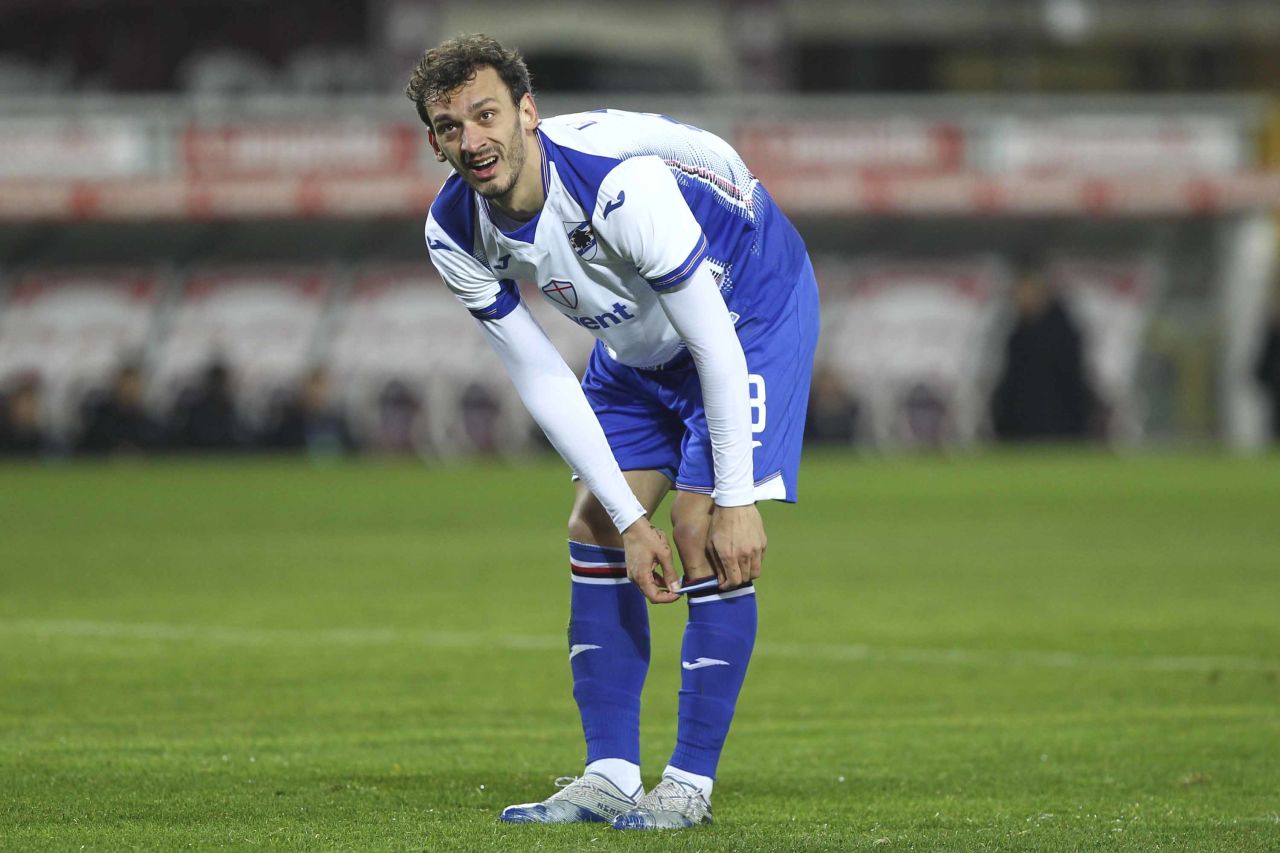 Manolo Gabbiadini of UC Sampdoria is pictured on the pitch during a Serie A football match in Turin, Italy, on February 8