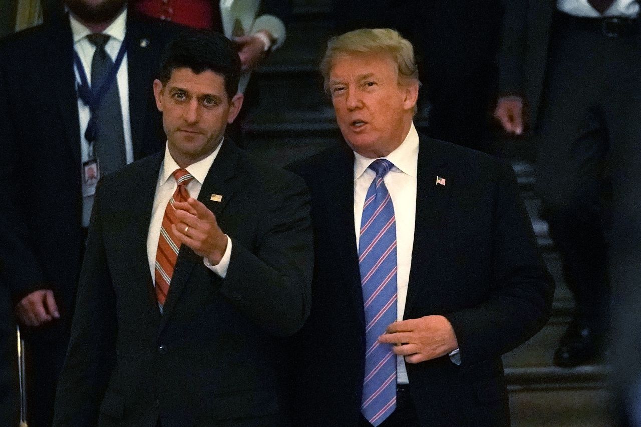 Speaker Ryan and President Trump on the Hill yesterday. 