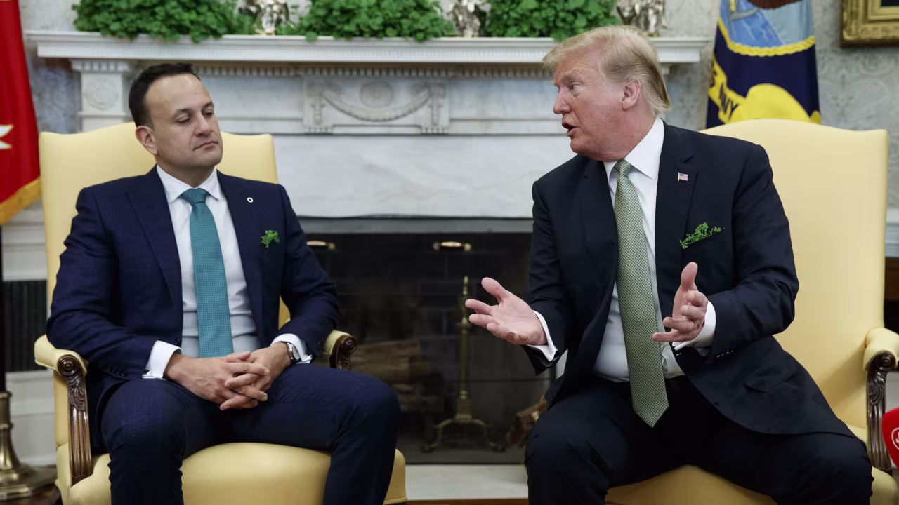 US President Donald Trump with Irish Prime Minister Leo Varadkar.