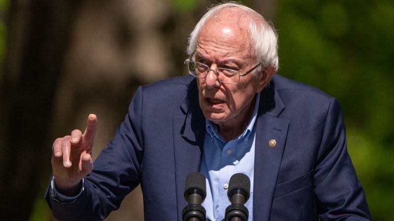 Sen. Bernie Sanders speaks in Triangle, Virginia, on April 22. 