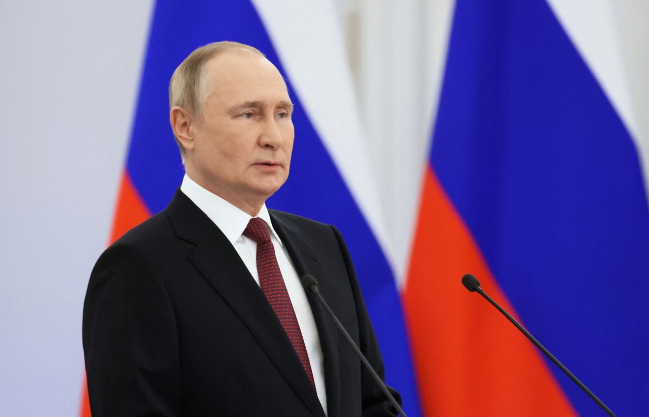 Russian President Vladimir Putin attends a ceremony in Moscow, Russia, on September 30, 2022.