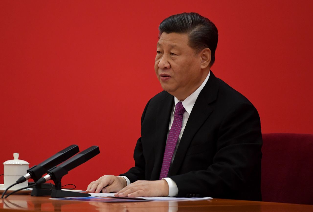 Chinese President Xi Jinping speaks at a meeting on December 2, 2019 in Beijing, China. 