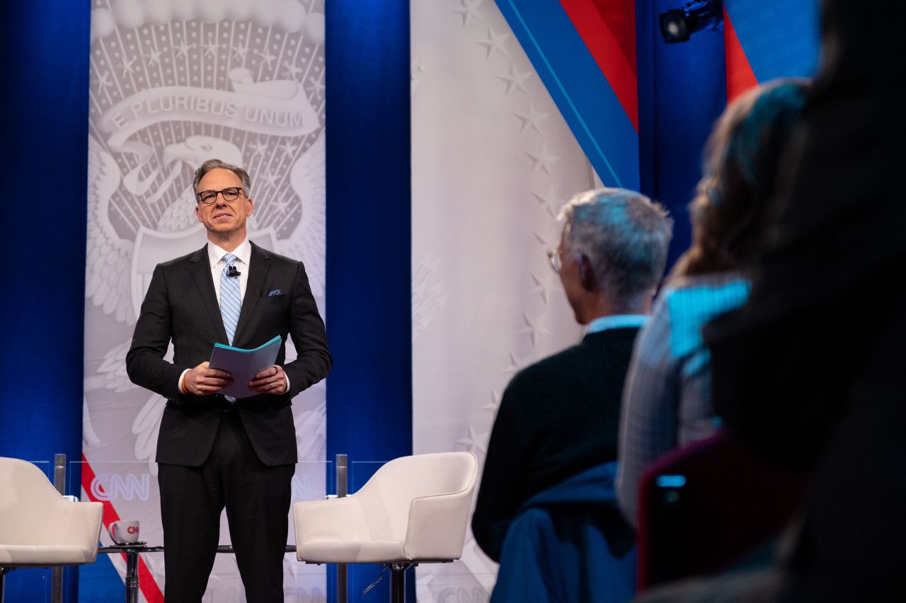 CNN's Jake Tapper moderated the town hall on Tuesday in Des Moines.